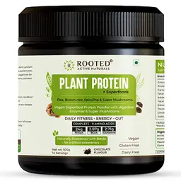 Rooted Active Naturals Plant Protein with Pea, Mushrooms, Spirulina & Probiotics for Muscle Growth and Repair
 icon