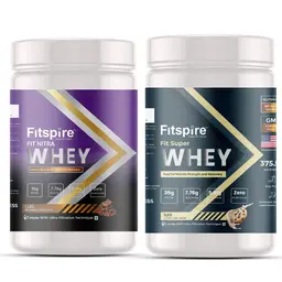 Fitspire Fit Nitra (1 lb) & Fit Super Whey Protein (1 lb) with 35g Protein, 7.8g BCAA for Muscle Growth & Recovery icon