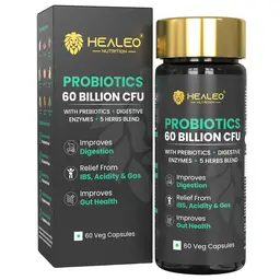 Healeo Probiotics 60 Billion CFU, 4-in-1 with Prebiotic, Digestive Enzymes, 5 Herbs, Probiotics for Gut Health and Digestion