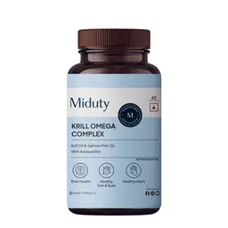 Miduty Krill Omega Complex with Astaxanthin, Anatarctica Krill Oil for Brain and Heart Health