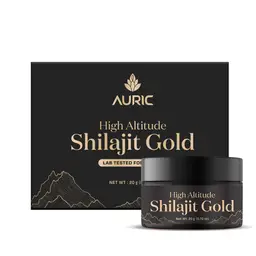 Auric High Altitude Shilajit/Shilajeet Gold Resin with 75% Fulvic Acid + Humic Acid for Stamina and Performance