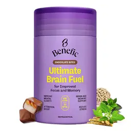 Benefic Ultimate Brain Fuel Chocolate Bites with Ashwagandha for Focus, Memory, Stress and Anxiety Relief  icon