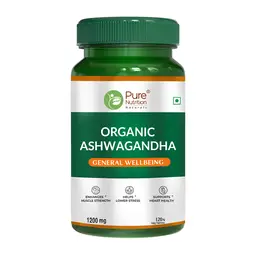 Pure Nutrition Organic Ashwagandha for Stress Management, Sleep, Fertility, Immunity, Vitality and Strength icon