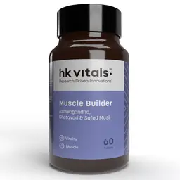 HealthKart -  HK Vitals Muscle Builder - 100% Natural Blend of Ashwagandha, Shatavari and Safed Musli - 60 Tablets - for Immunity, Muscle Strength and Vitality icon