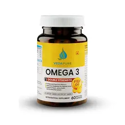 Vedapure Naturals Fish Oil Omega 3 1000 mg with Vitamin E & D3, 360 EPA & 240 DHA for Healthy Heart, Eyes and Joints icon