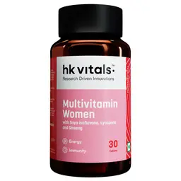 HealthKart -  HK Vitals Multivitamin for Women, With Zinc, Vitamin C, Vitamin D, Multiminerals & Ginseng Extract, Boosts Energy, Stamina & Skin Health, 30 Multivitamin Tablets