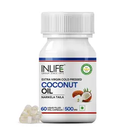 INLIFE - Extra Virgin Cold Pressed Coconut Oil Capsules, 500mg – 60 Vegetarian Capsules icon