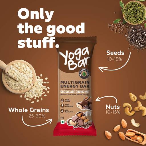 Yogabar Chocolate Chunk Energy Bar (Pack Of 6)+ Organic Quinoa 1.5