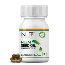 INLIFE - Neem Seed Oil Supplement, 500mg (60 Vegetarian Capsules) icon