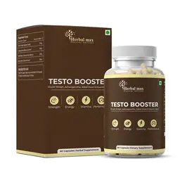Herbal max - Testo Booster Capsules - Shilajit, Safed Musli, Ashwagandha & Kunch Beej - Testosterone Booster for Energy, Stamina, & Strength icon
