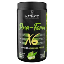 Naturyz Pre Form X6 Pre Workout Supplement with Highest 19 Nutrients for Extreme Pump, Powder, Endurance, Energy and Focus icon