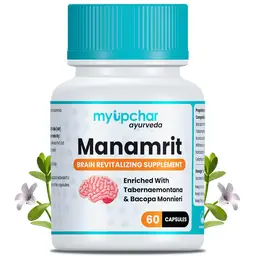 Myupchar Ayurveda Manamrit Brain Revitalizer Capsule with Brahmi, Ashwagandha, Jatamansi for Memory, Concentration, Focus, Learning, Clarity  icon