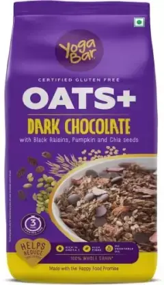 Yogabar Dark Chocolate Oats 1kg & 100% Rolled oats 400 pouch Pouch