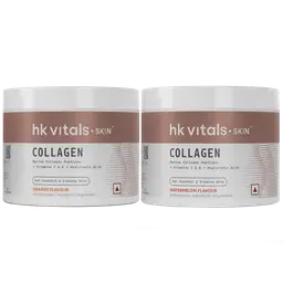 HealthKart -  HK Vitals Skin Radiance Collagen Powder, Marine Collagen Supplements for Women & Men with Biotin, Vitamin C, & E for Healthy Skin, Hair & Nails (Combo Pack)