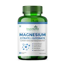 Simply Herbal Magnesium Citrate Complex Supplements 330 mg for Men Women Immunity, Nerves, Heart Health, Muscles Recovery, Bone Energy, Metabolism, Natural Sleep & Relief icon