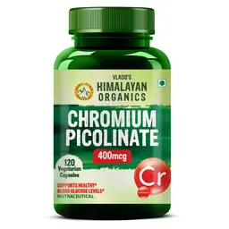 Vlado's Himalayan Organics Chromium Picolinate 400mcg for Healthy Blood Sugar Level, Healthy Heart and Weight Management