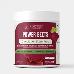 Rooted Active Naturals Organic Power Beets Powder with L arginine, L Carnitine for Endurance and Heart Health icon