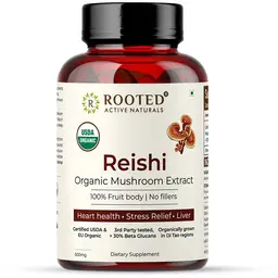 Rooted Active Naturals Reishi Mushroom Extract for Heart health, Stress Relief and Liver icon