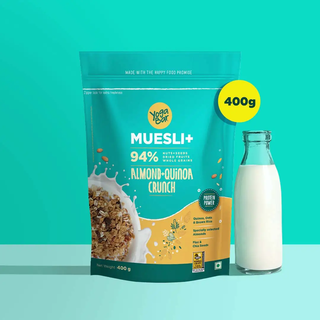 YogaBar Almonds + Quinoa Wholegrain Muesli - (Expiry May 2024) - Cureka -  Online Health Care Products Shop