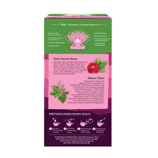 Buy Organic India Tulsi Sweet Rose Pack of 1 25 Tea Bags