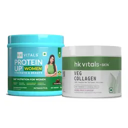 HealthKart HK Vitals Skin Radiance Veg Collagen Powder, 100 g (Mixed Fruit) & ProteinUp Women (Chocolate, 250 g) icon