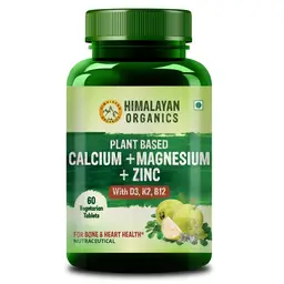 Himalayan Organics: Plant Based Calcium Magnesium Zinc D3 & K2, Strengthens Bones, Reduces Back & Joint Pain icon