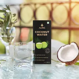 Auric Tender Coconut Water Energy Drink - No Added Sugar | Not from Concentrate | Natural Energizer | Direct from Tamil Nadu Trees | Safe Hygienic Packaging (Pack of 27) icon